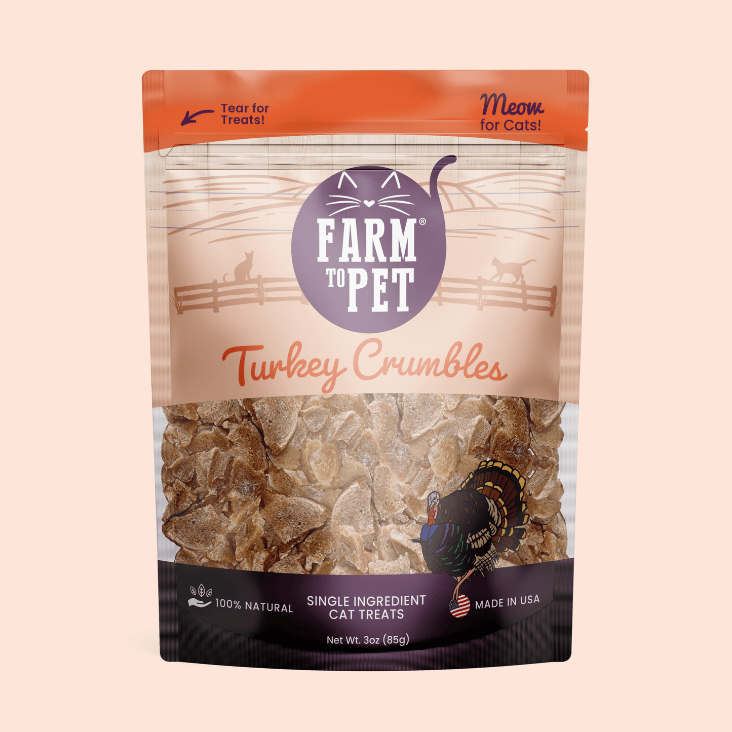 Farm to Pet Turkey Crumbles Grain-Free Cat Treats