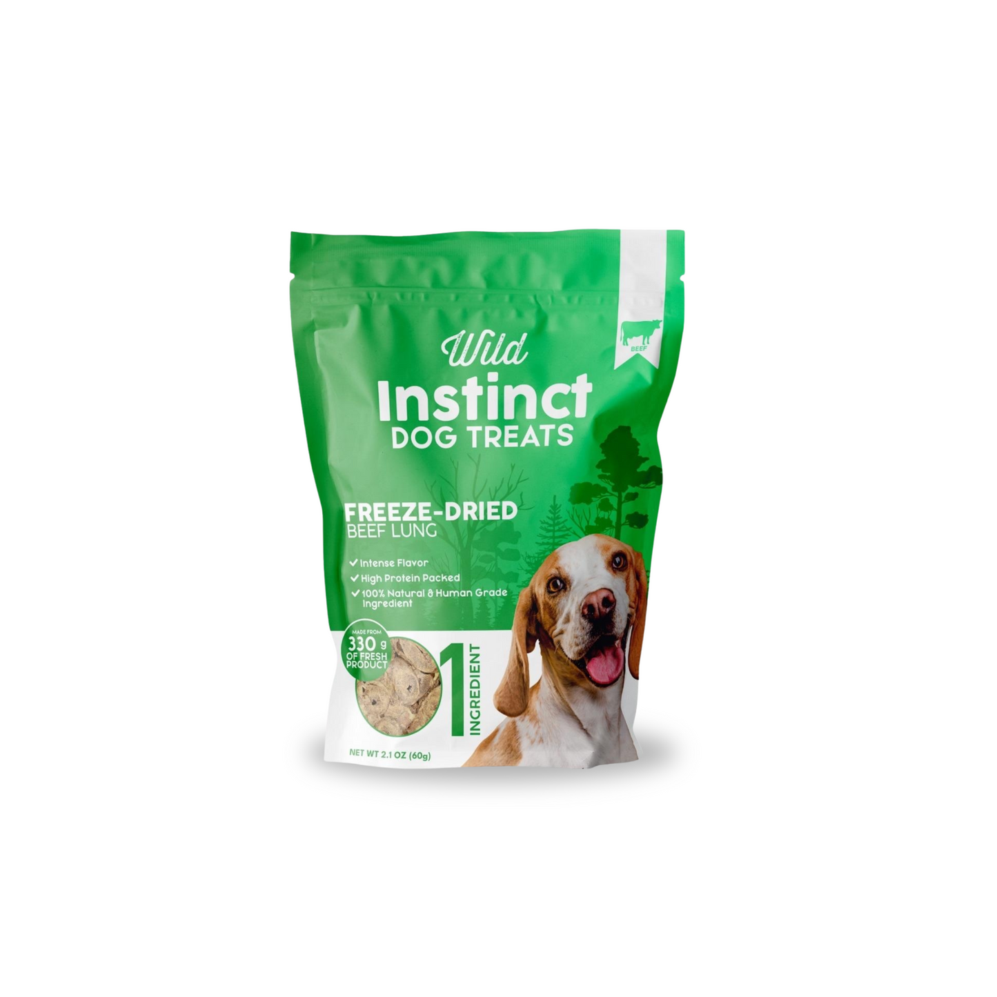 Wild Instinct Freeze-Dried Beef Lung Dog Treats - 2.1 oz