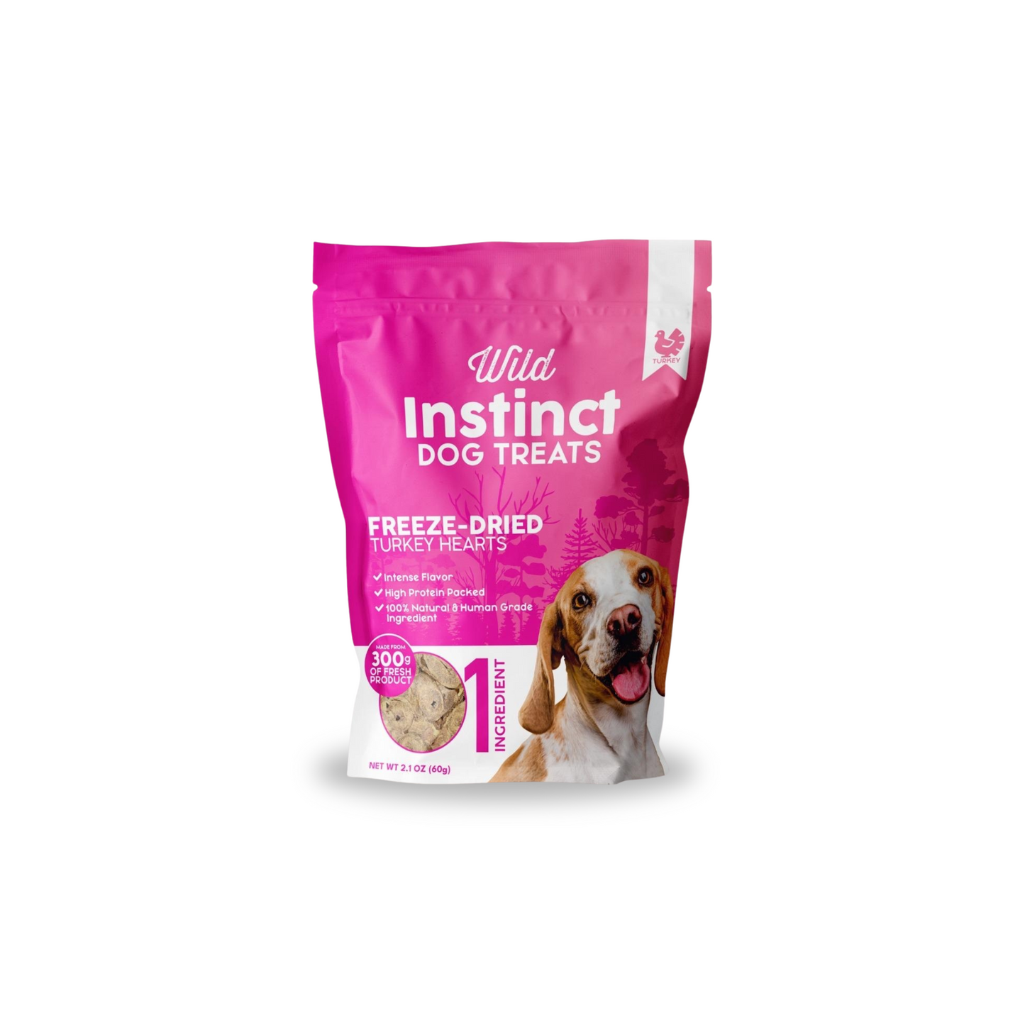 Wild Instinct Freeze-Dried Turkey Heart Dog Treats - 2.1 oz