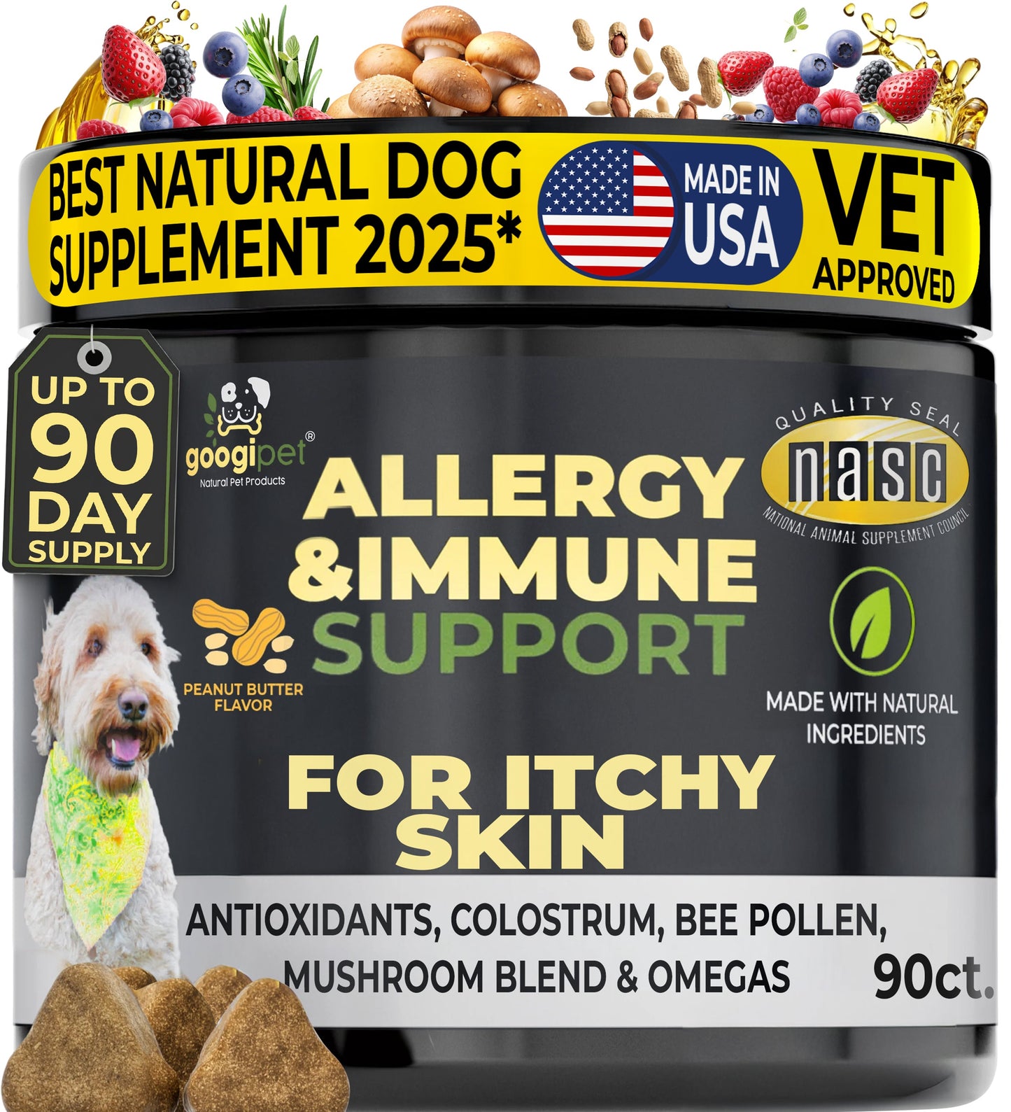 Googipet Allergy & Immune Support Chews for Dogs – Peanut Butter