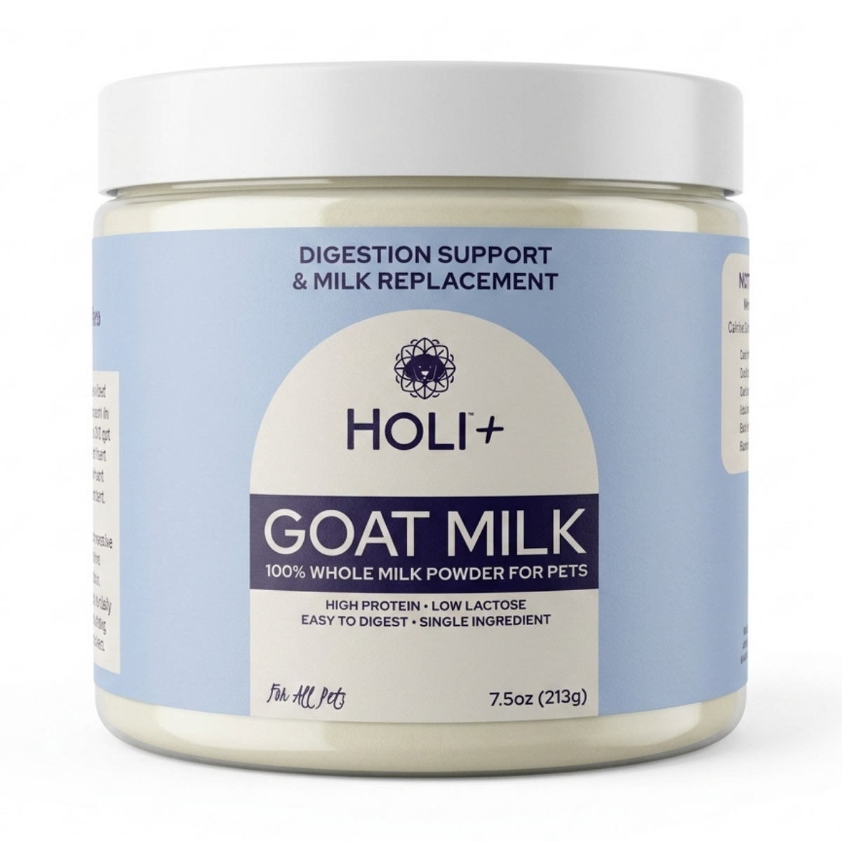 Holi Powdered Goat Milk for Dogs & Cats – Single-Ingredient Topper & Milk Replacer