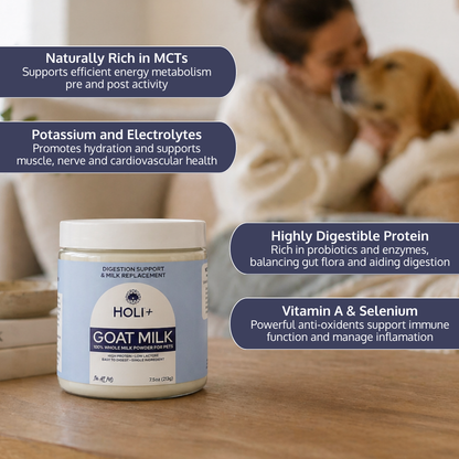 Holi Powdered Goat Milk for Dogs & Cats – Single-Ingredient Topper & Milk Replacer