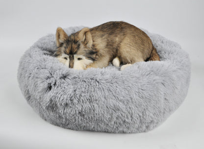 Mr. Peanut’s 28” OrthoPlush Pet Bed – Snowflake White Two-Tone Orthopedic Dog &amp; Cat Bed