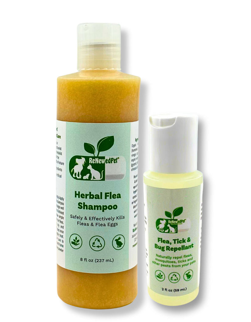 ReNewedPet Flea-X Shampoo & Repellent Kit