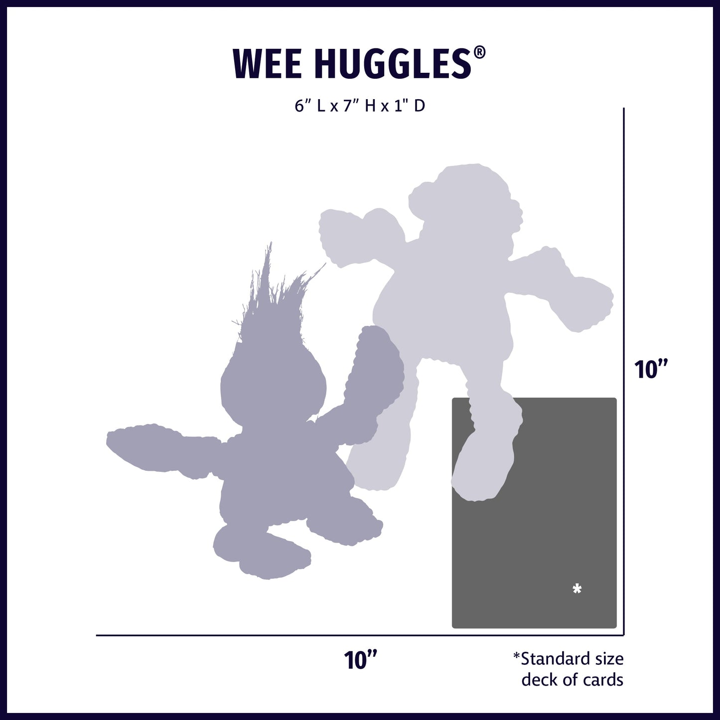 HuggleHounds Wee Huggles Assorted Plush Dog Toys, 6-Pack