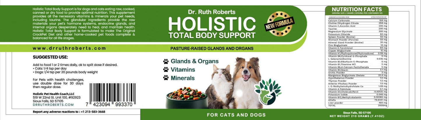 Holistic Total Body Support Multivitamin for Dogs & Cats