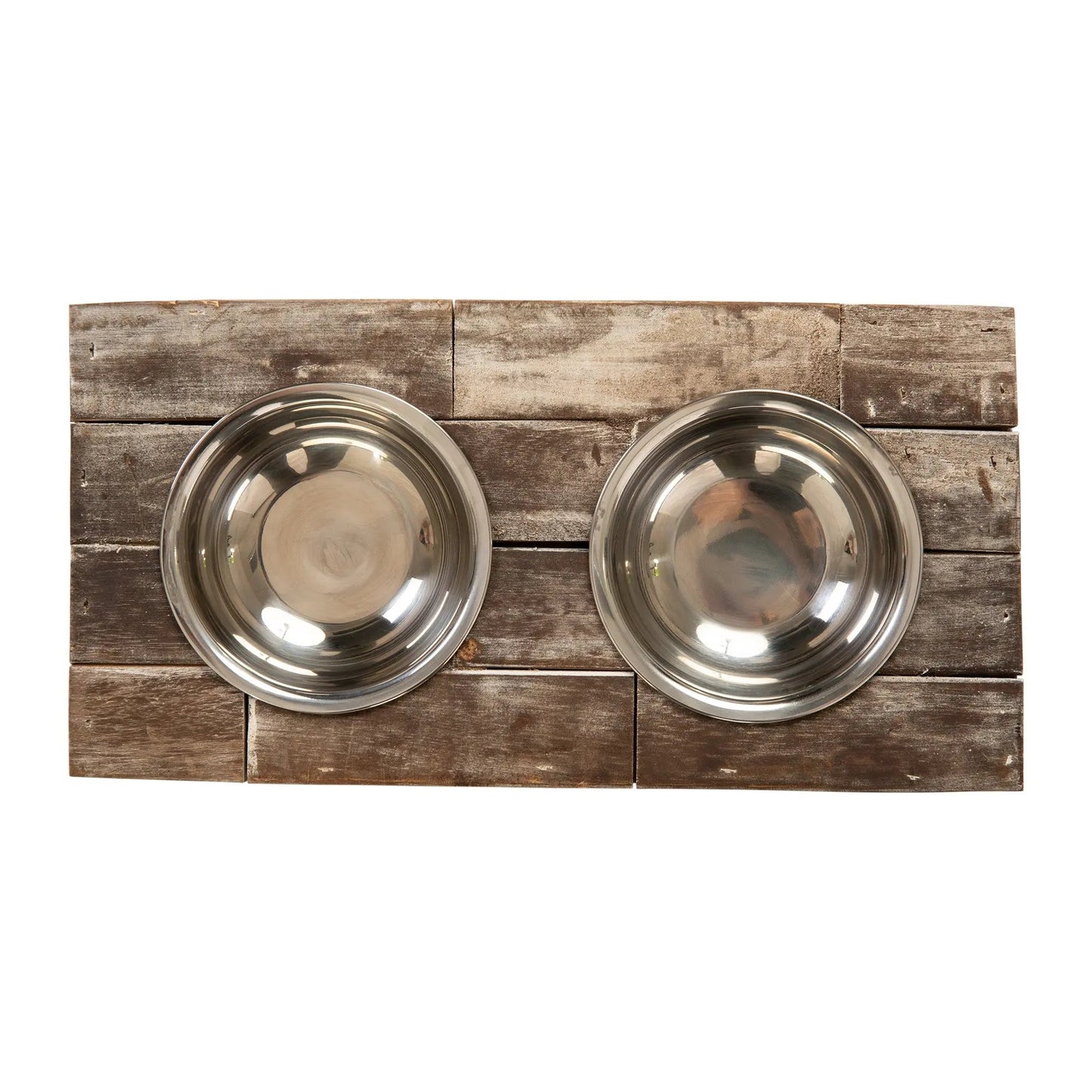 Huntley Pet Elevated Double Bowl Feeder – Raised Wood Dog &amp; Cat Feeding Station