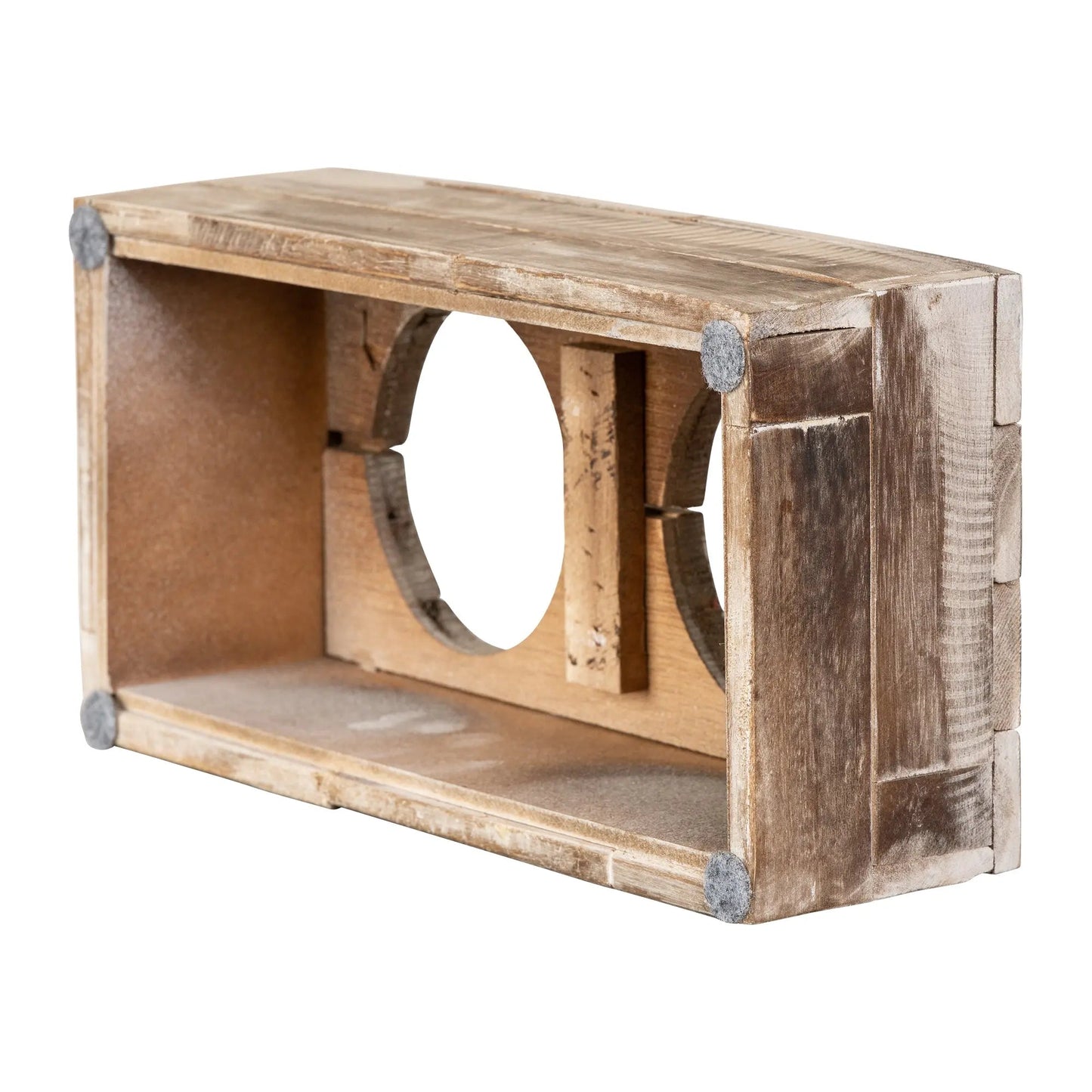 Huntley Pet Elevated Double Bowl Feeder – Raised Wood Dog &amp; Cat Feeding Station