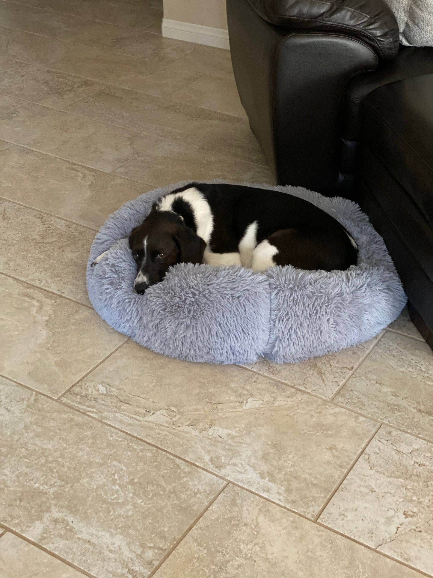 Mr. Peanut’s 28” OrthoPlush Pet Bed – Snowflake White Two-Tone Orthopedic Dog &amp; Cat Bed