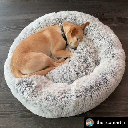 Mr. Peanut’s 28” OrthoPlush Pet Bed – Snowflake White Two-Tone Orthopedic Dog &amp; Cat Bed