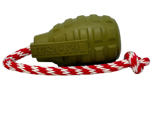 SodaPup Grenade Dog Toy – Chew, Treat Dispenser & Tug Toy