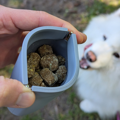 One-Hand Dog Treat Training Pouch – Zipless Silicone Treat Holder