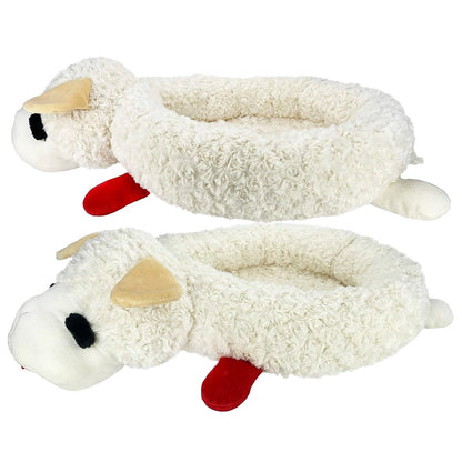 Lamb Chop Dog Bed – 27” Cuddly Round Pet Bed