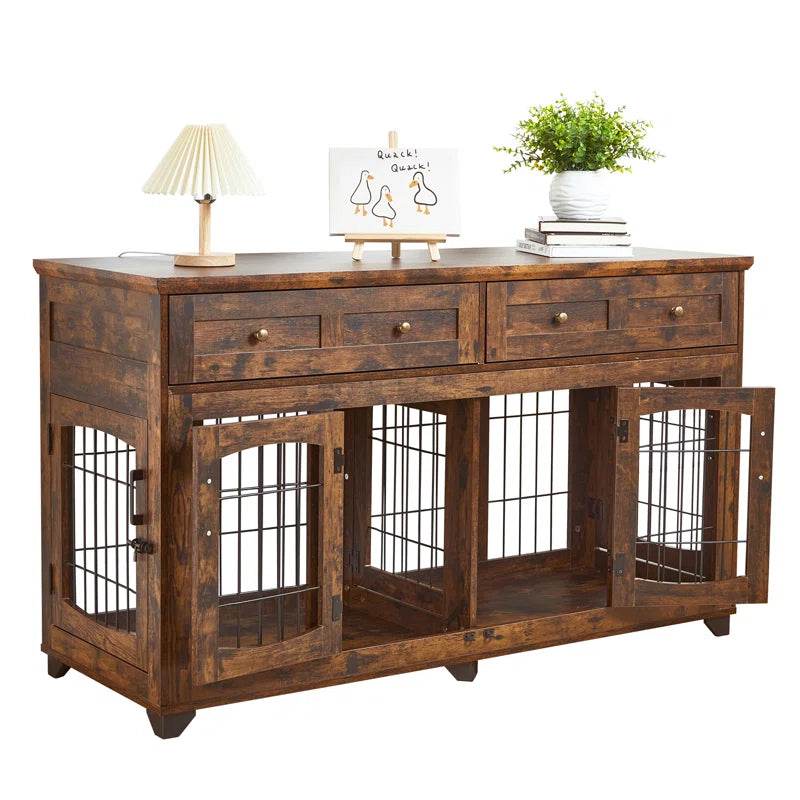 Modern Console Dog Crate with Storage