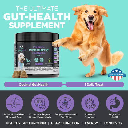 Googipet 3-in-1 Probiotic Chews for Dogs – Gut Health Support