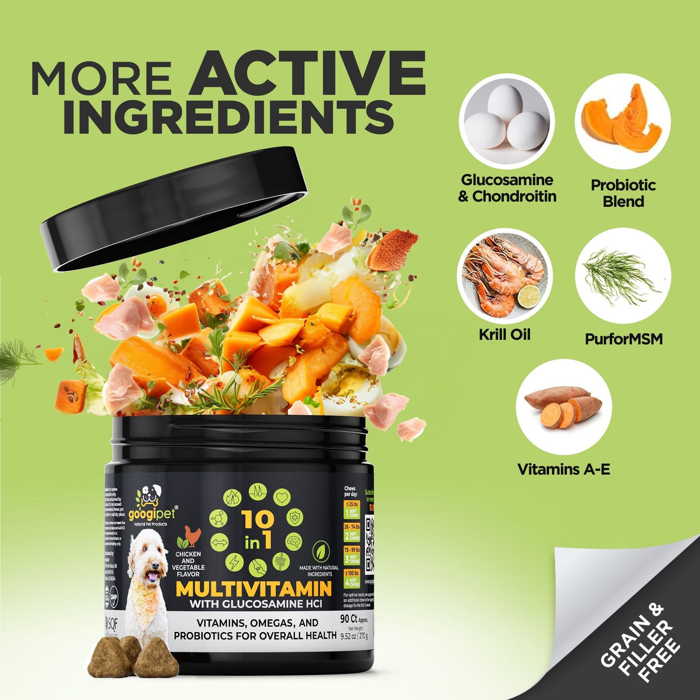 Googipet 10-in-1 Multivitamin Chews for Dogs – Chicken Flavor