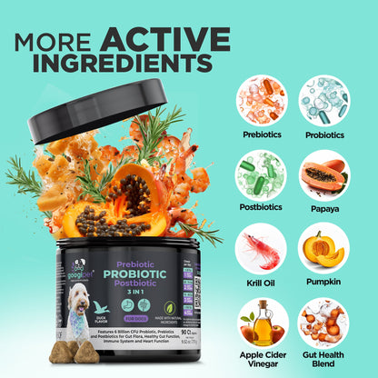 Googipet 3-in-1 Probiotic Chews for Dogs – Gut Health Support