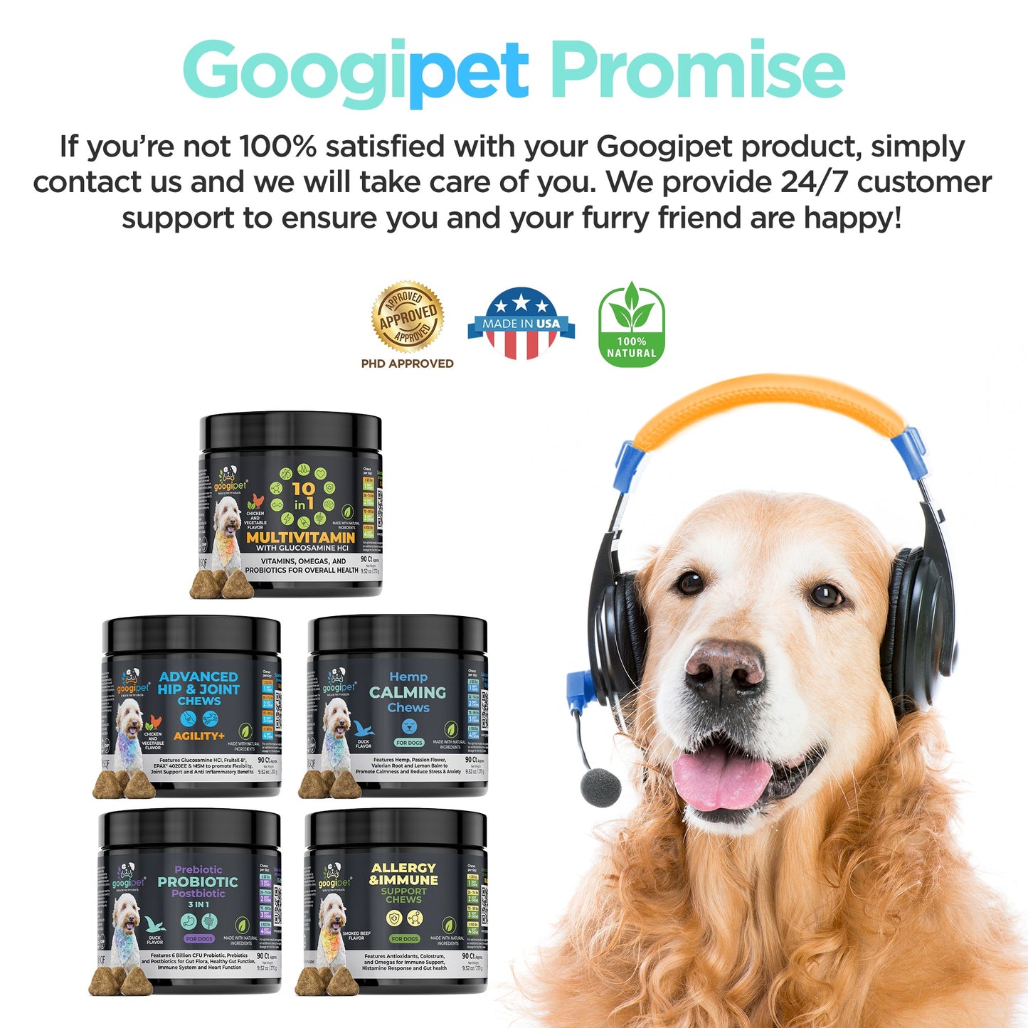 Googipet Hemp Calming Chews for Dogs – Chamomile & Valerian