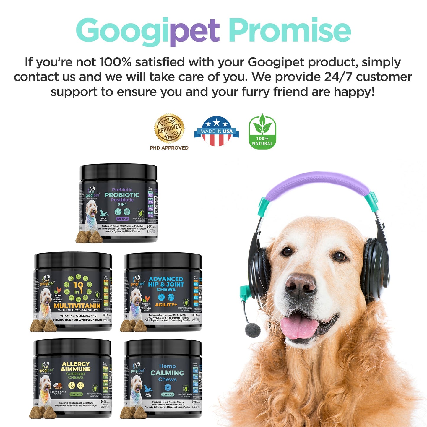 Googipet 3-in-1 Probiotic Chews for Dogs – Gut Health Support
