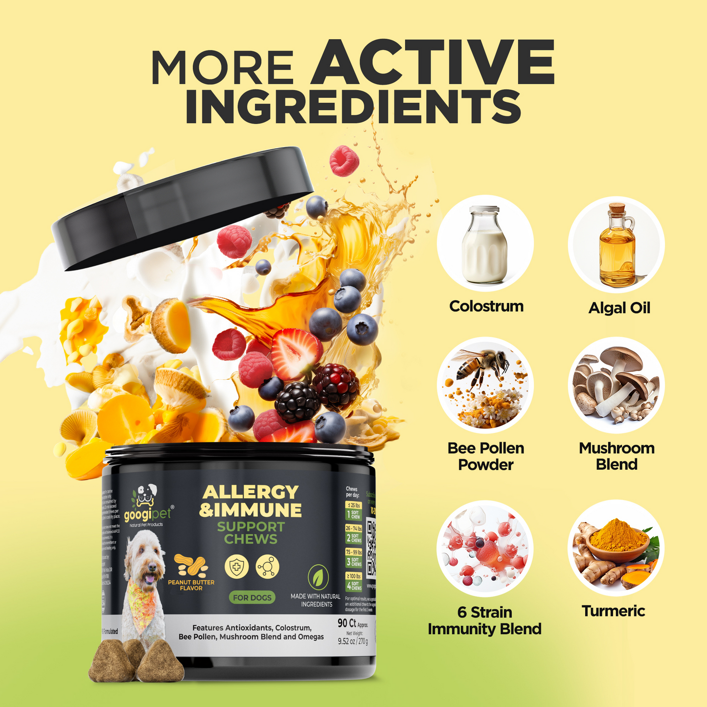 Googipet Allergy & Immune Support Chews for Dogs – Peanut Butter