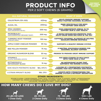 Googipet Allergy & Immune Support Chews for Dogs – Coconut & Carob Flavor