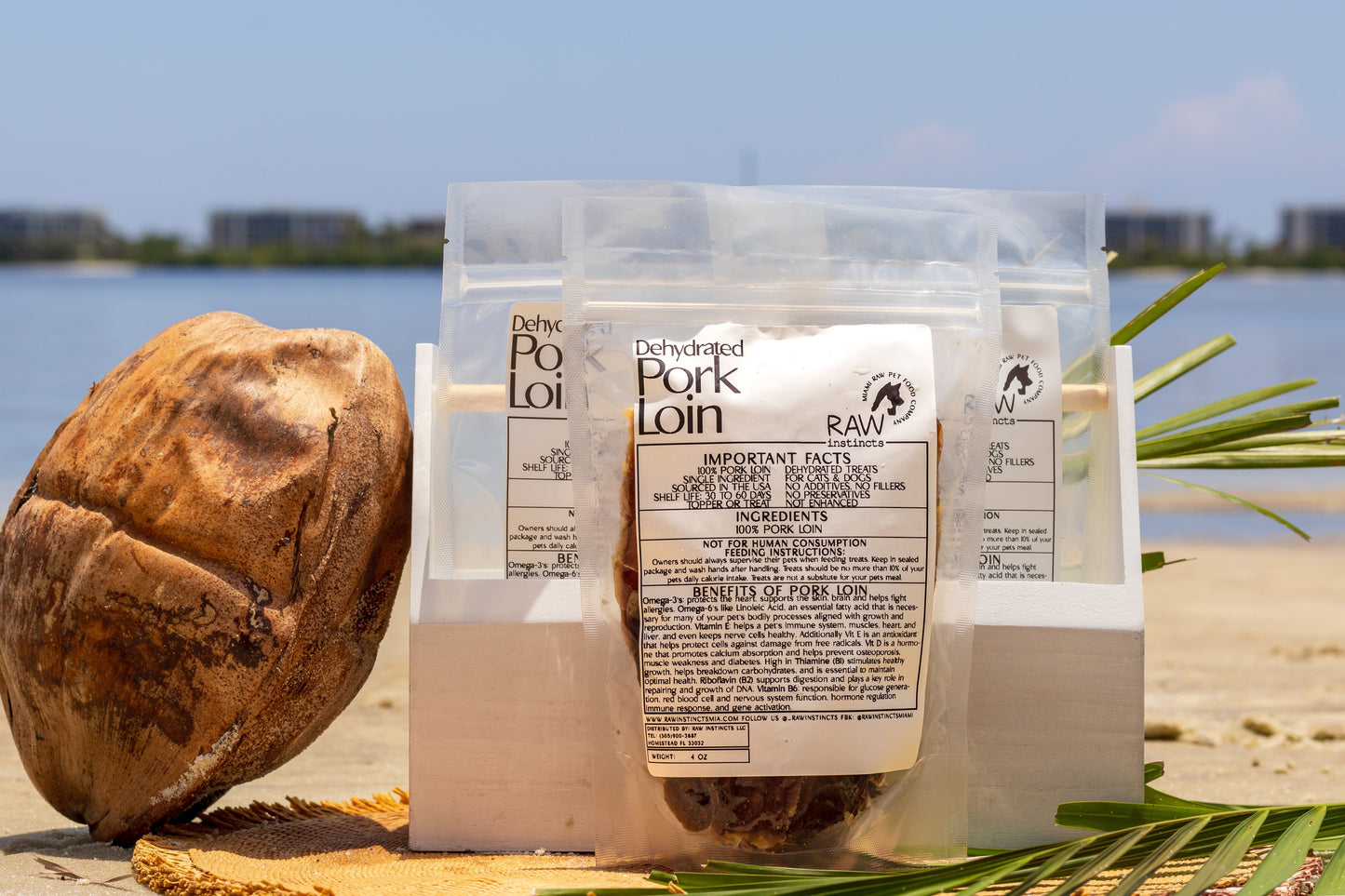 Raw Instincts Dehydrated Pork Loin for Cats & Dogs – 3.5 oz