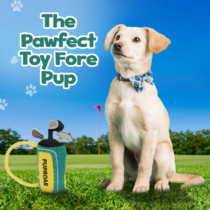 PupRoar Golf Squeaky Plush Dog Toy with Rope