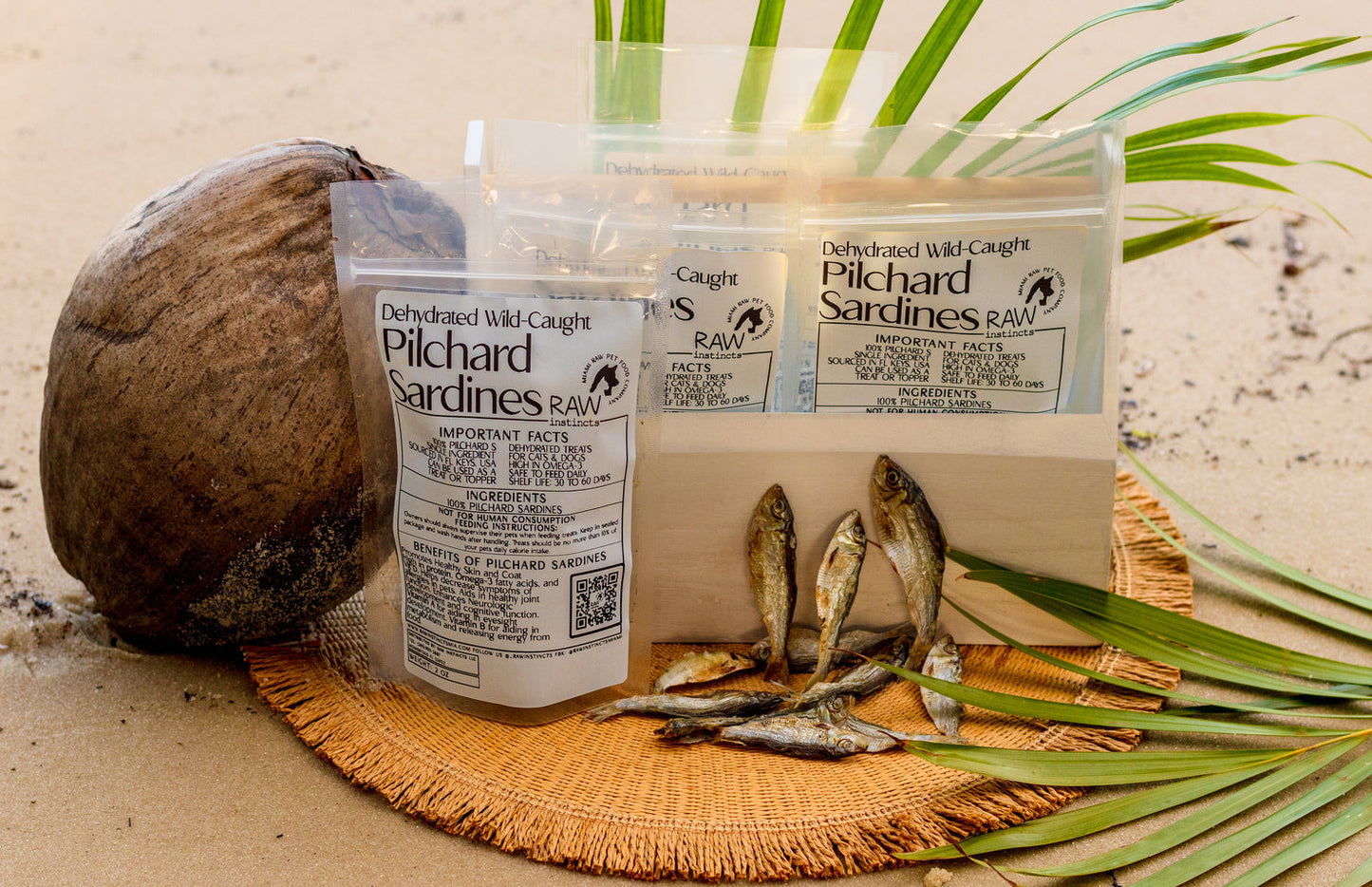 Raw Instincts Dehydrated Wild-Caught Pilchard Sardines for Cats & Dogs – 2 oz
