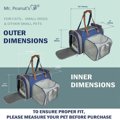 Mr. Peanut’s Gold Series Mini Expandable Pet Carrier – FAA Airline-Friendly Travel Carrier
