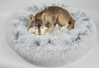 Mr. Peanut’s 28” OrthoPlush Pet Bed – Snowflake White Two-Tone Orthopedic Dog &amp; Cat Bed