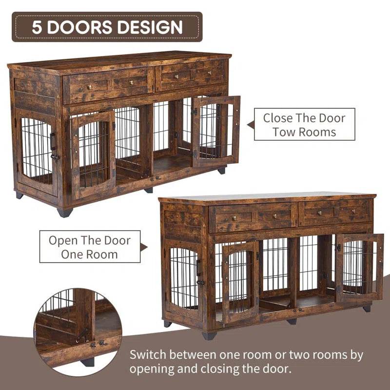 Modern Console Dog Crate with Storage