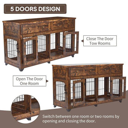 Modern Console Dog Crate with Storage