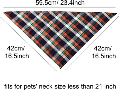 12-Pack Plaid Dog Bandanas – Adjustable Triangle Scarves for Small & Medium Pets