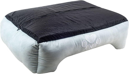 Orthopedic Rectangle Dog Bed – Medium 25” x 21” Bolster Pet Bed with Removable Insert, Blue