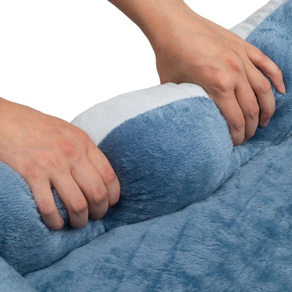Orthopedic Rectangle Dog Bed – Medium 25” x 21” Bolster Pet Bed with Removable Insert, Blue