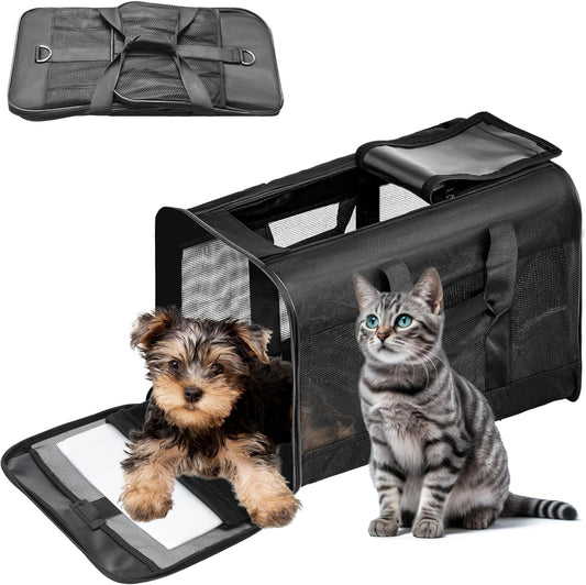 Soft-Sided Pet Travel Carrier – Airline-Approved Portable Carrier for Cats and Small Dogs, Medium