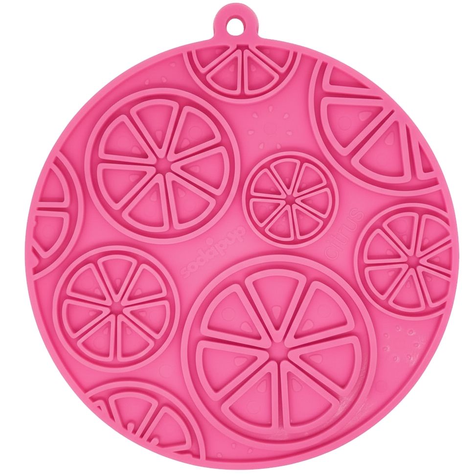 SodaPup Citrus Lick Mat – Enrichment Mat with Suction Cups