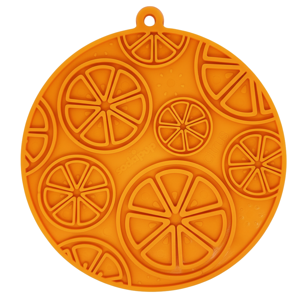 SodaPup Citrus Lick Mat – Enrichment Mat with Suction Cups