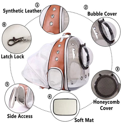 Expandable Cat Backpack Carrier – Bubble Window Travel Bag for Cats & Small Pets