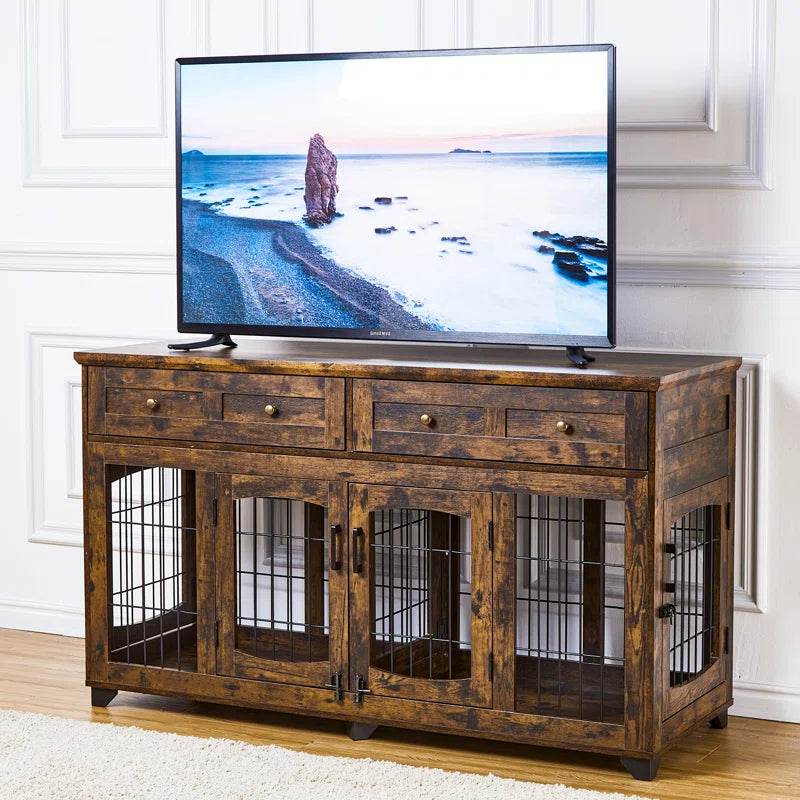 Modern Console Dog Crate with Storage