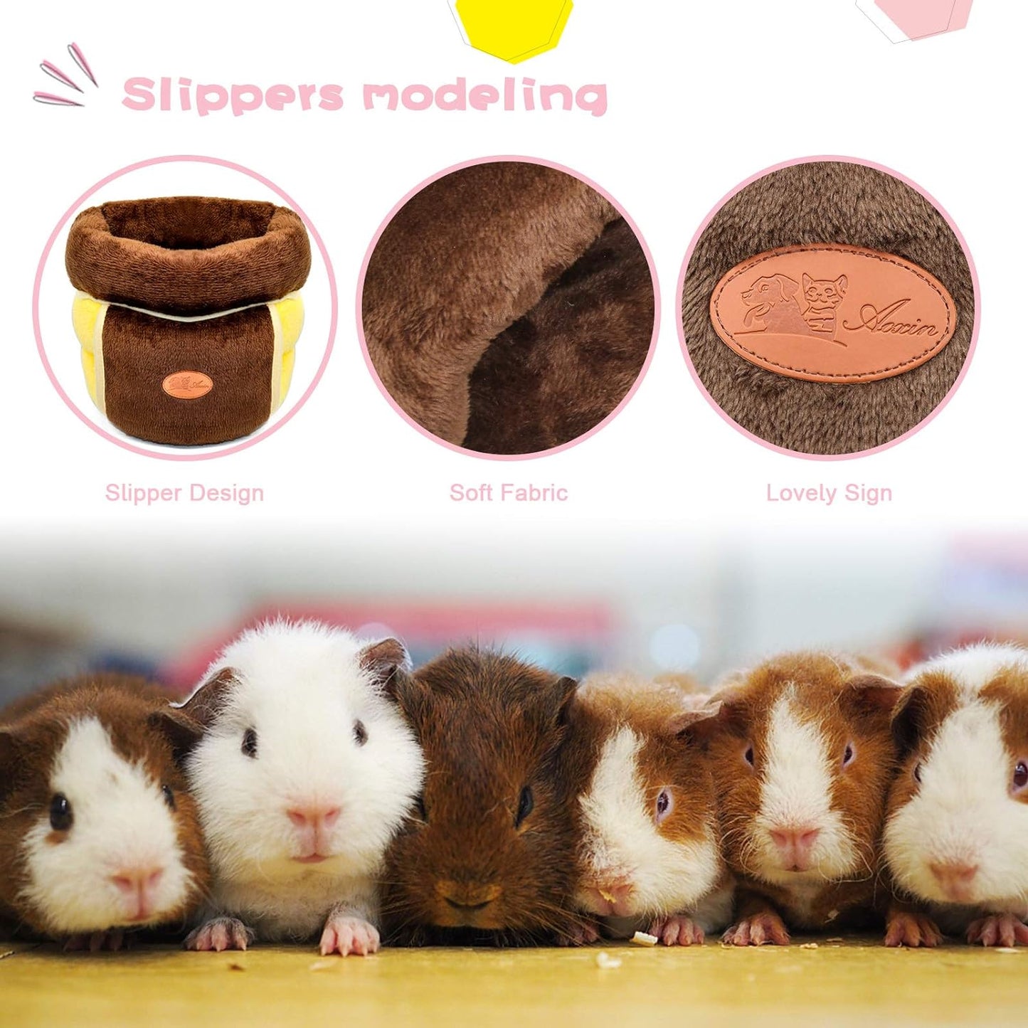 Guinea Pig Cuddle Cave Bed – Warm Fleece Small Animal Hideout House, Brown