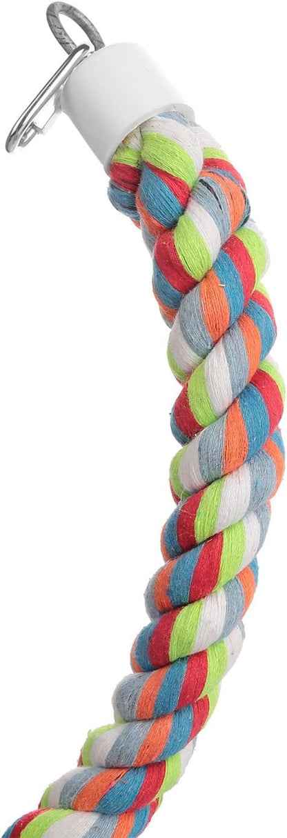 Bird Climbing Rope Perch Toy – 94.5” Bungee Parrot Rope with Bell