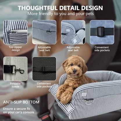Center Console Dog Car Seat for Small Dogs