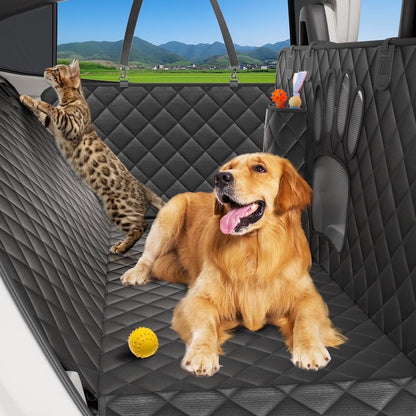 Waterproof Dog Car Seat Cover – Non-Slip Back Seat Hammock with Side Flaps for Cars, Trucks, and SUVs