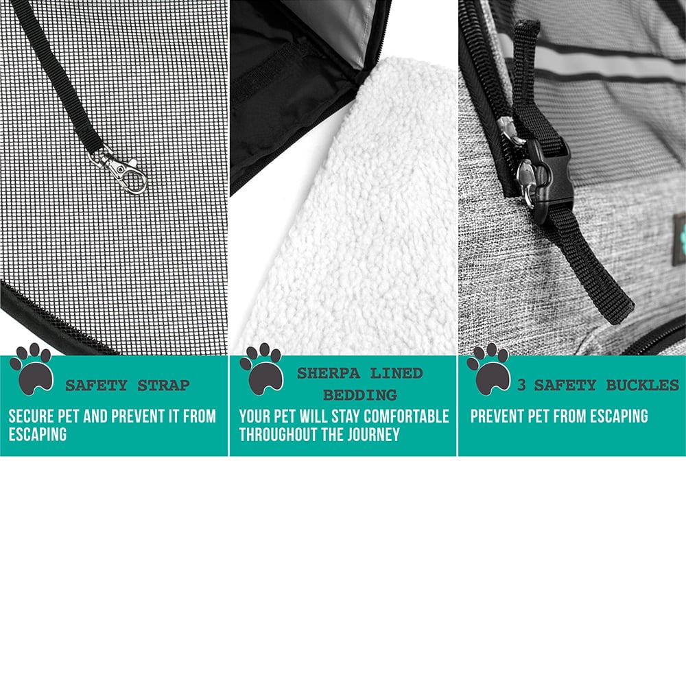 Pet Backpack Carrier for Cats & Small Dogs – Ventilated Airline-Friendly Travel Bag with Safety Support – Grey
