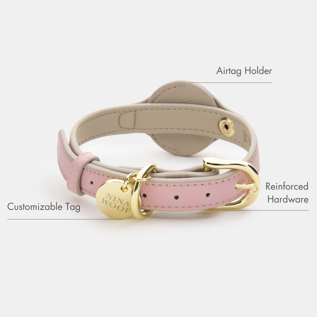 Nina Woof Cupertino AirTag Dog Collar – Vegan Leather