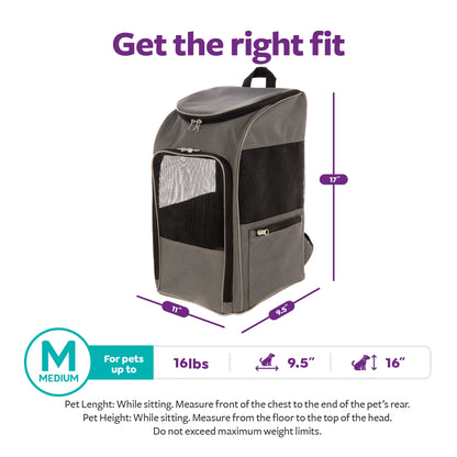 2-in-1 Pet Travel Backpack – Grey