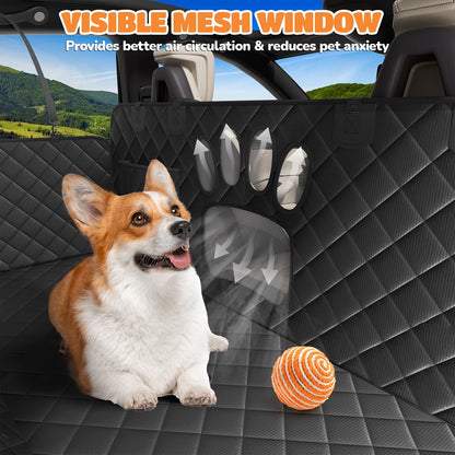 Waterproof Dog Car Seat Cover – Non-Slip Back Seat Hammock with Side Flaps for Cars, Trucks, and SUVs