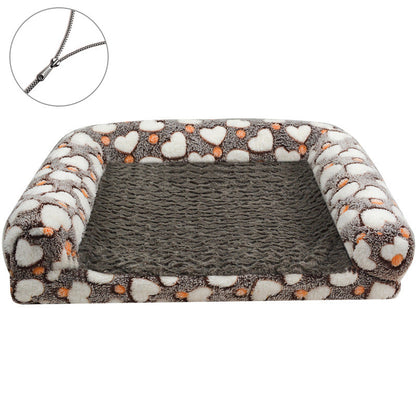 Cartoon Paw Print Pet Sofa Bed – Removable & Washable Dog and Cat Bed