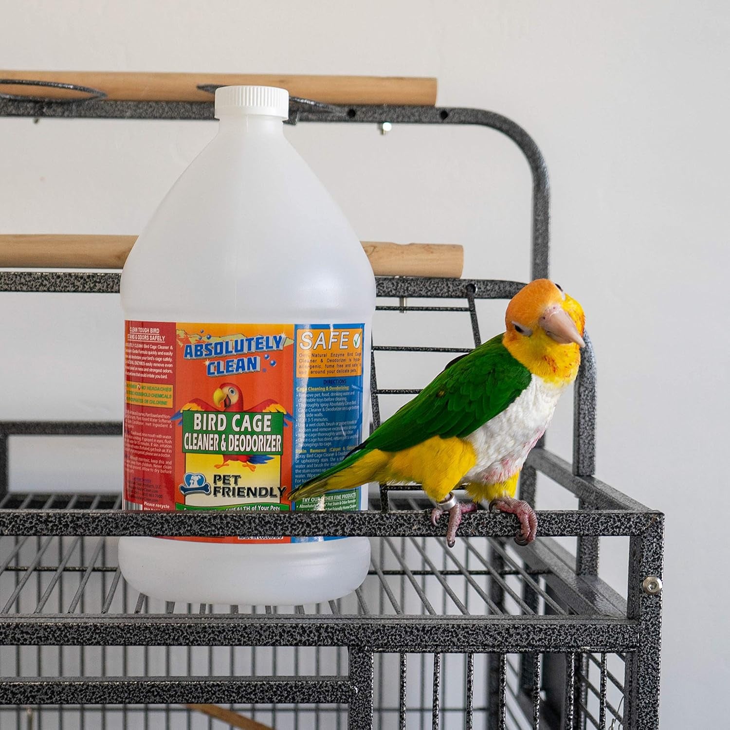 Bird Cage Cleaner & Deodorizer – Fragrance-Free Enzyme Spray, 128 oz Gallon